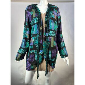 Vintage Très Paquette Byer California Womens Jacket L Shoulder Pads Ties